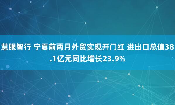 慧眼智行 宁夏前两月外贸实现开门红 进出口总值38.1亿元同比增长23.9%