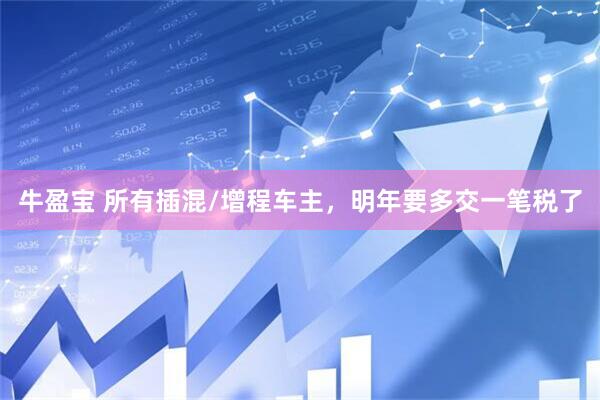 牛盈宝 所有插混/增程车主，明年要多交一笔税了